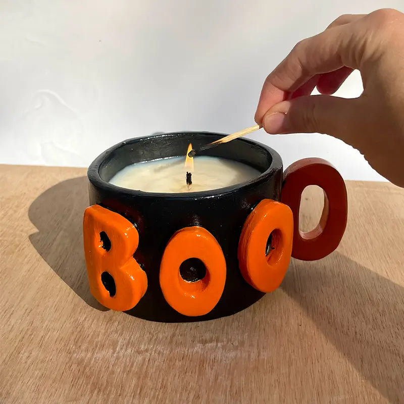 Halloween Boo candle with Sculpd Candle Making Kit