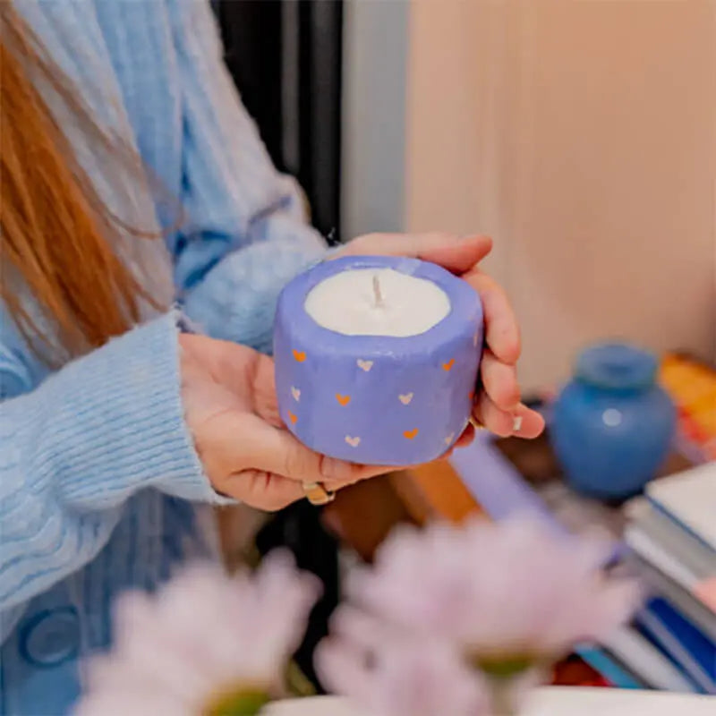 Sculpd finished candle making kit creation with hearts