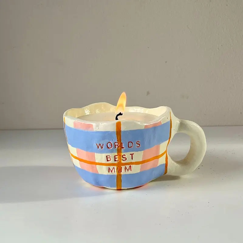 Halloween-themed world's best Mom candle with Sculpd Candle Making Kit