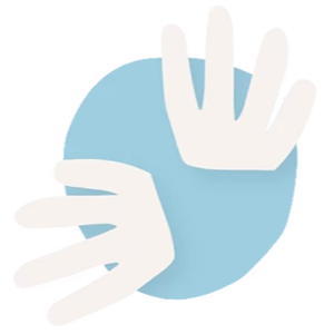 Hands icon with blue background
