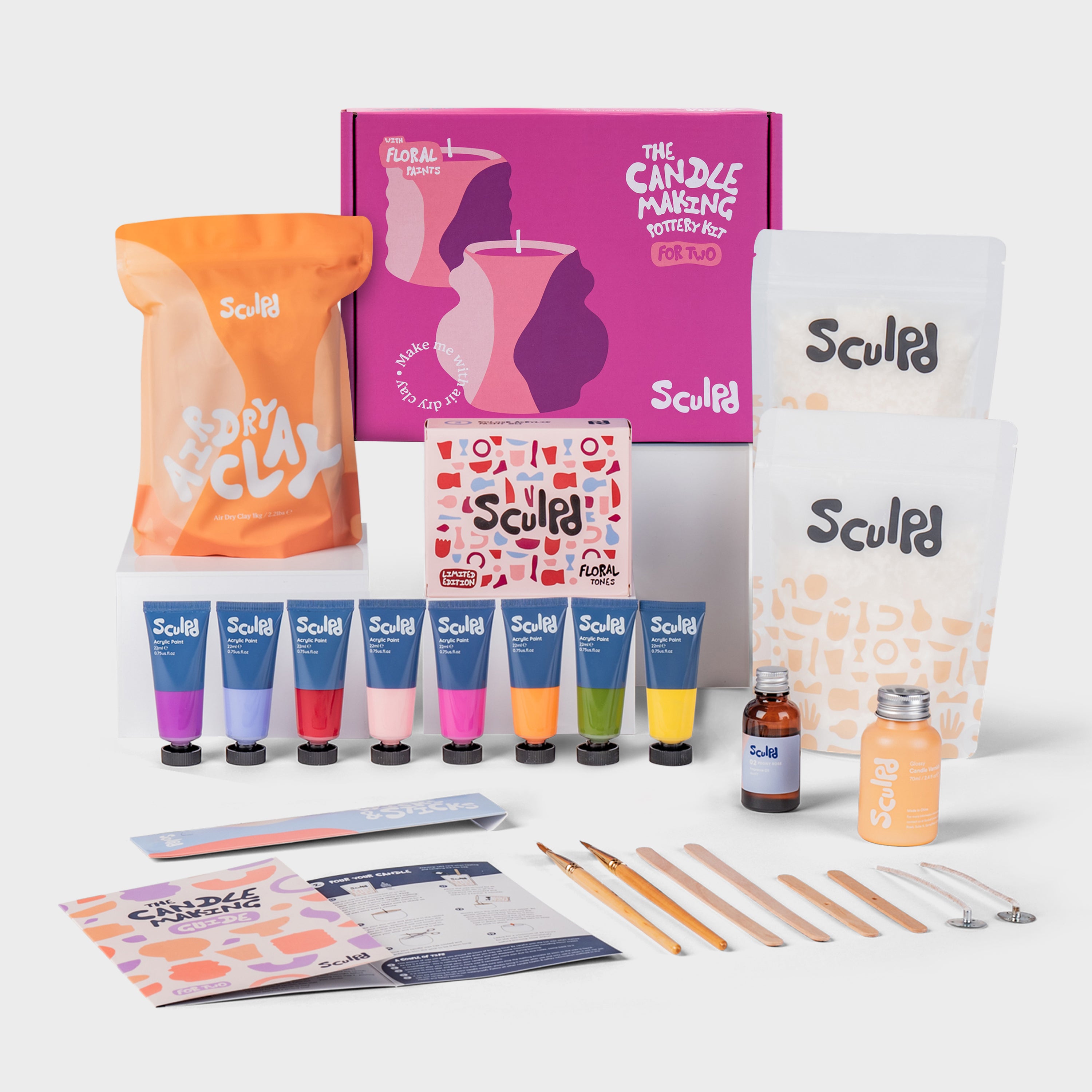 Sculpd candle making kit for two with Floral Tones