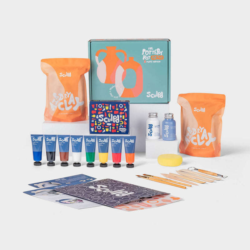 Sculpd pottery kit for two with Classic Tones and Varnishes