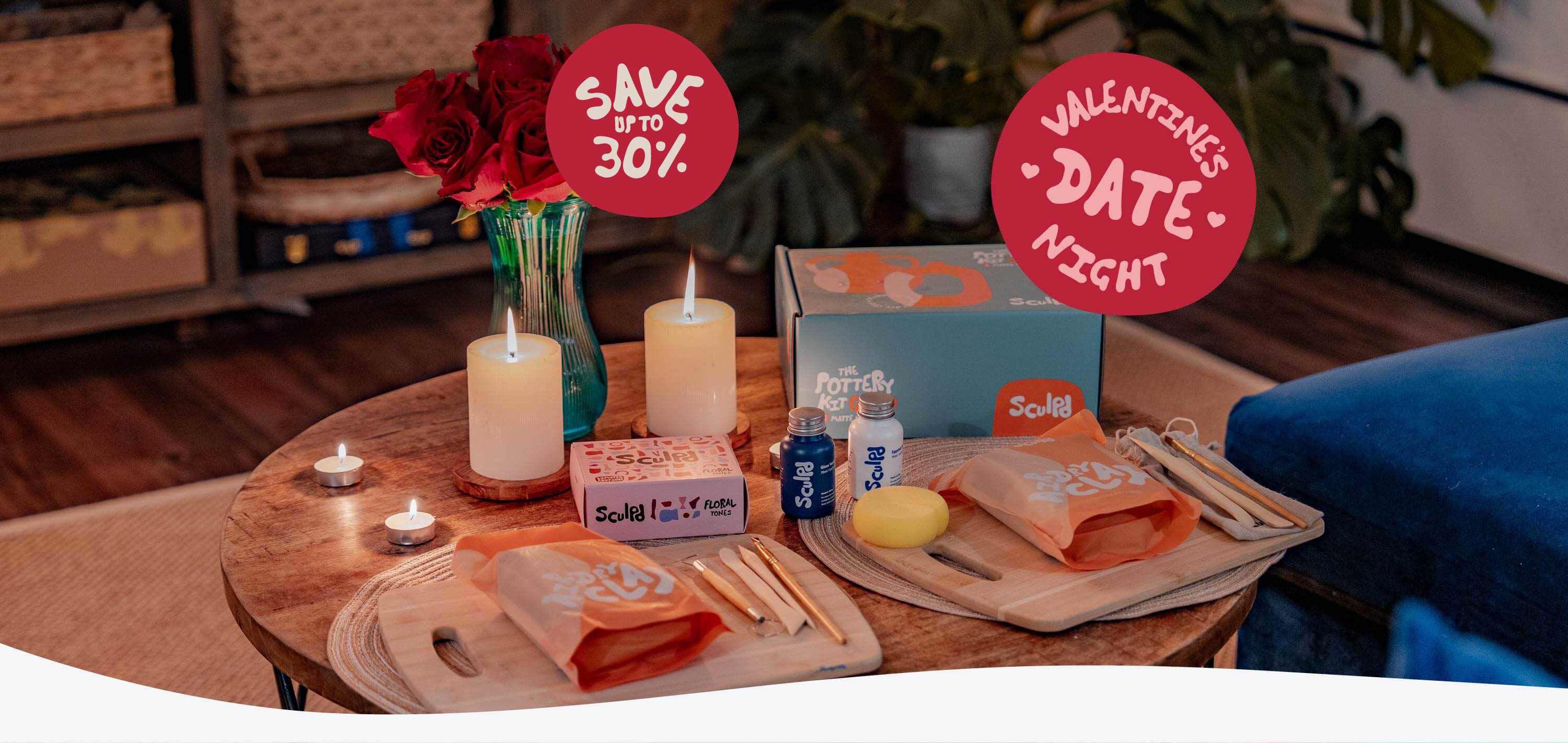 Desktop Valentines Sale Hero Banner with Sale Icon