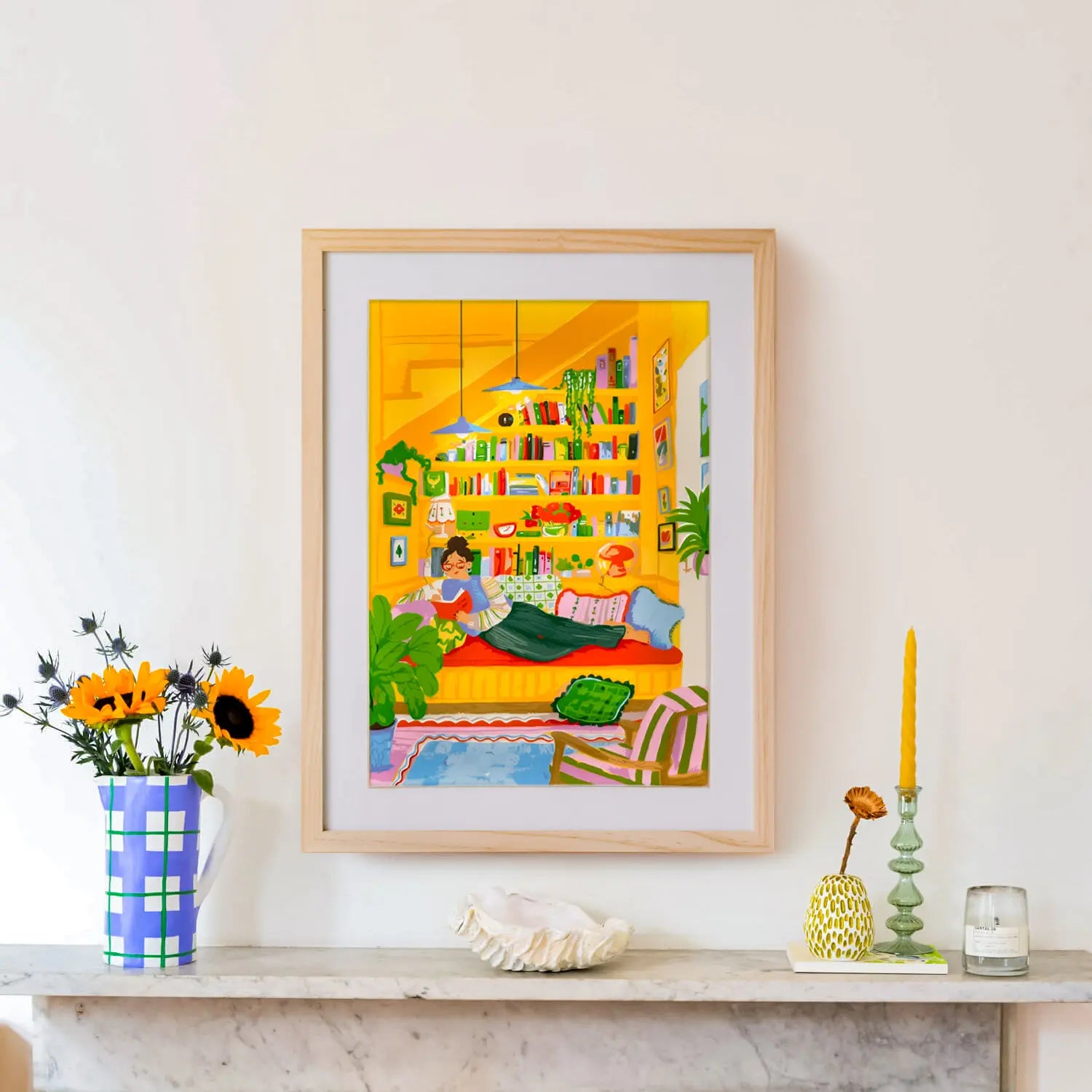 Framed colorful artwork made with Sculpd Paint By Numbers x Chiara