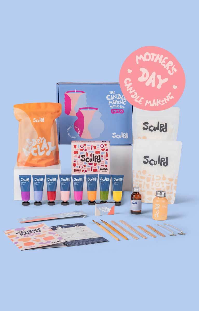 Sculpd Candle Making Kit with Floral Tones Acrylic Paints for Sculpd Mothers Day Candle Making Bundle