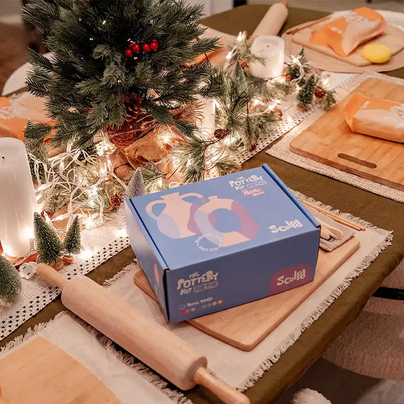 Sculpd Pottery Kit in a cozy setting