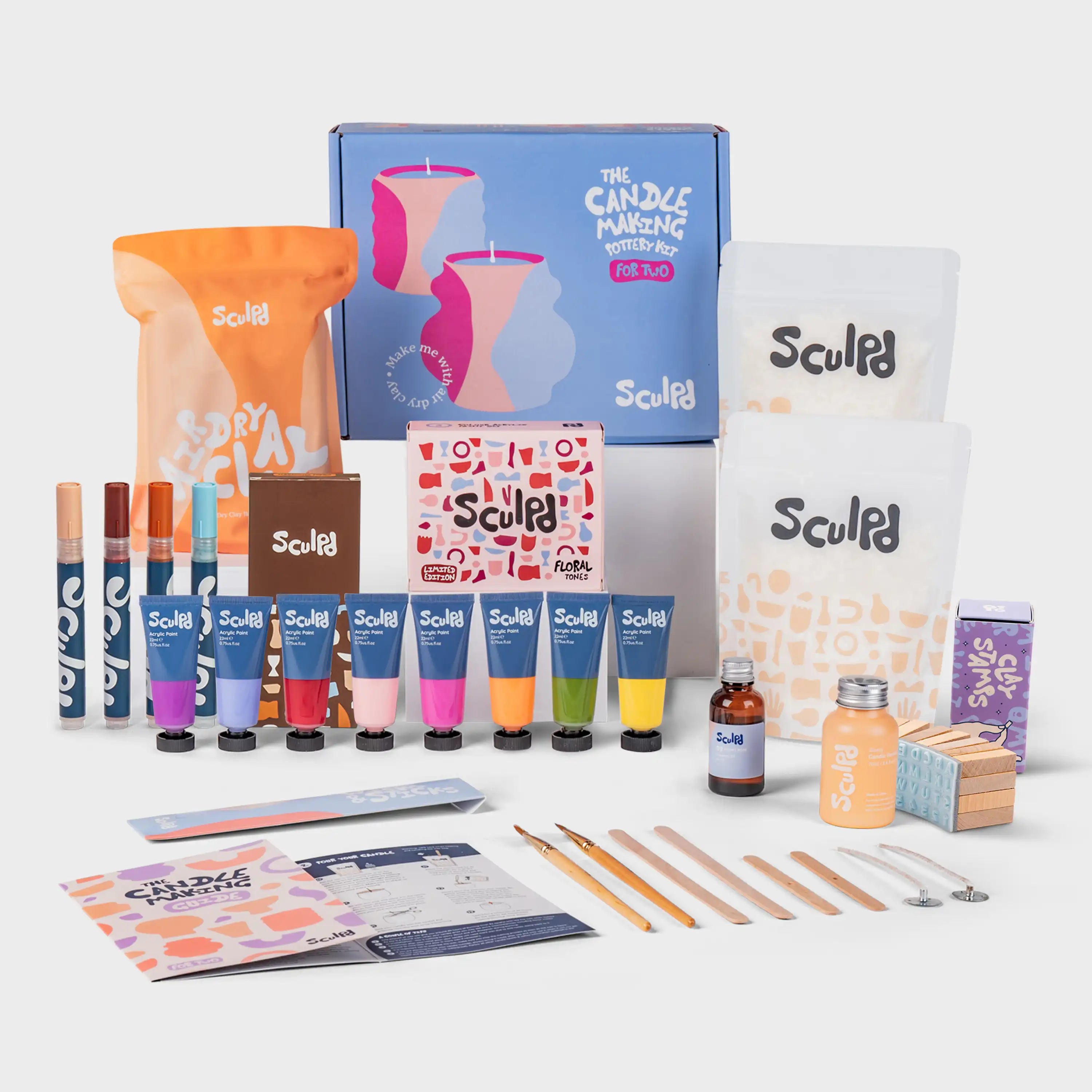 Ultimate candle bundle Floral tones with Terracotta pens and clay stamp