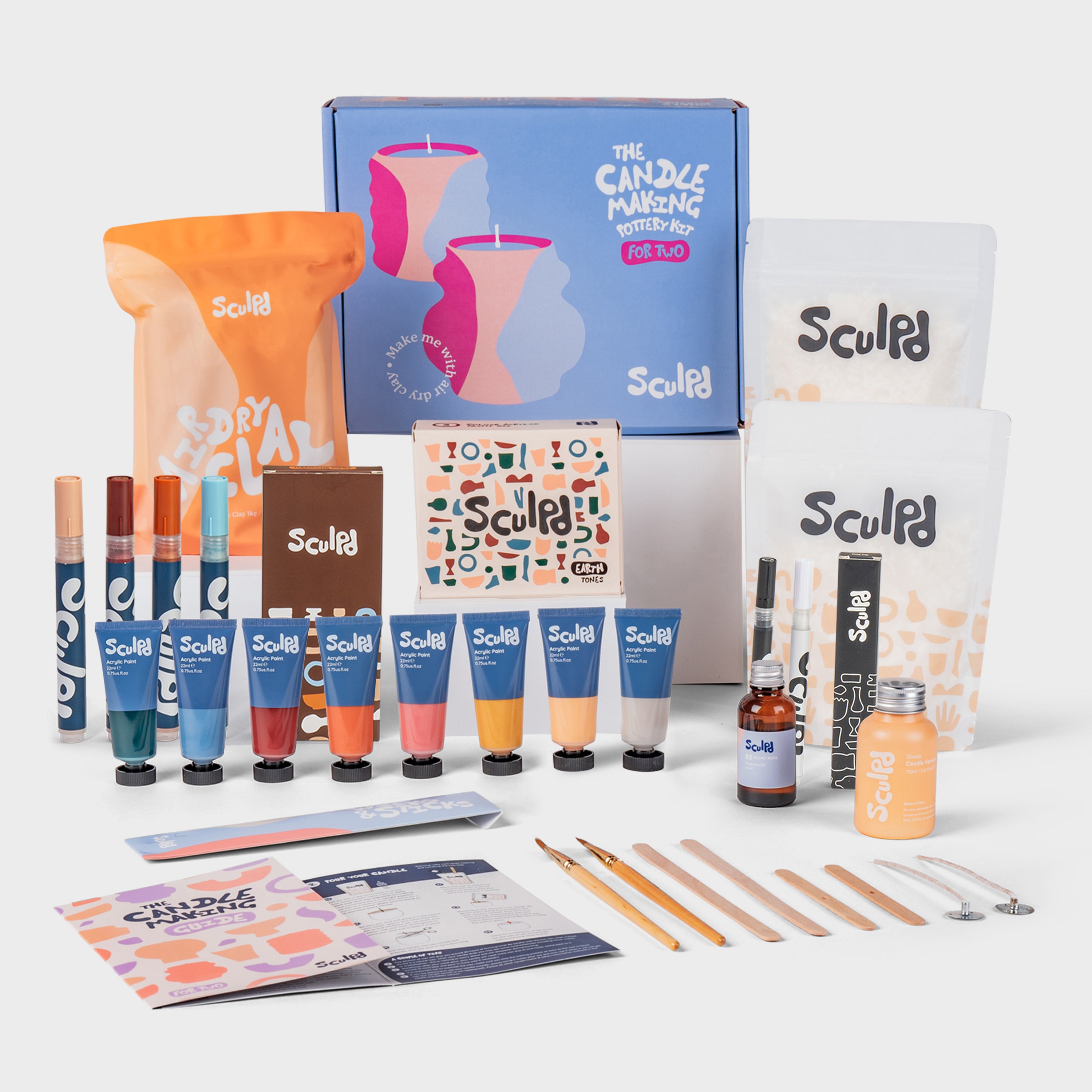 Sculpd ultimate candle bundle with earth paints, Terracotta pens and fine tip pens set