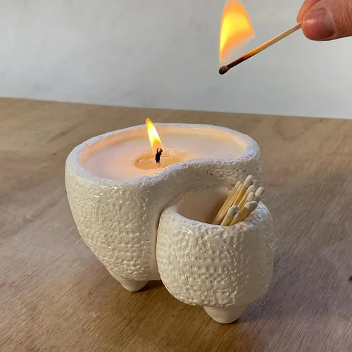 Halloween-themed candle and match holder with culpd Candle Making Kit